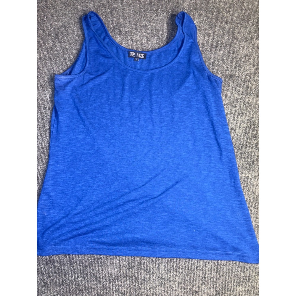 Top Ligne Tank Top Women's Large Blue Heather Regular Fit Wide Strap Round‎ Neck